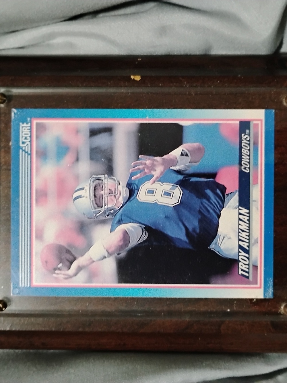 Troy Aikman Dallas Cowboys Football Card - Blue Jersey